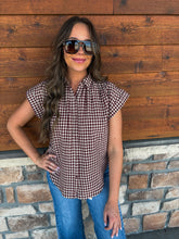 Load image into Gallery viewer, gingham top - maroon
