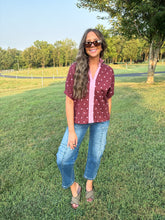 Load image into Gallery viewer, polka dot top - burgundy
