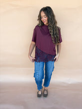 Load image into Gallery viewer, laced in love top - burgundy
