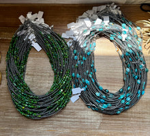 Load image into Gallery viewer, 19” Necklace – Sterling Silver Pearls &amp; Bright Green Nugget Turquoise
