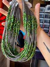 Load image into Gallery viewer, 19” Necklace – Sterling Silver Pearls &amp; Bright Green Nugget Turquoise

