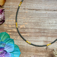 Load image into Gallery viewer, 16.5” Palomino Turquoise Necklace – Sterling Silver Pearls
