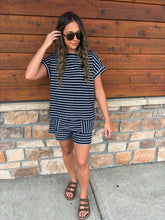 Load image into Gallery viewer, navy stripe set
