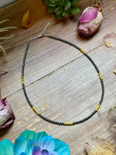 Load image into Gallery viewer, 16.5” Palomino Turquoise Necklace – Sterling Silver Pearls
