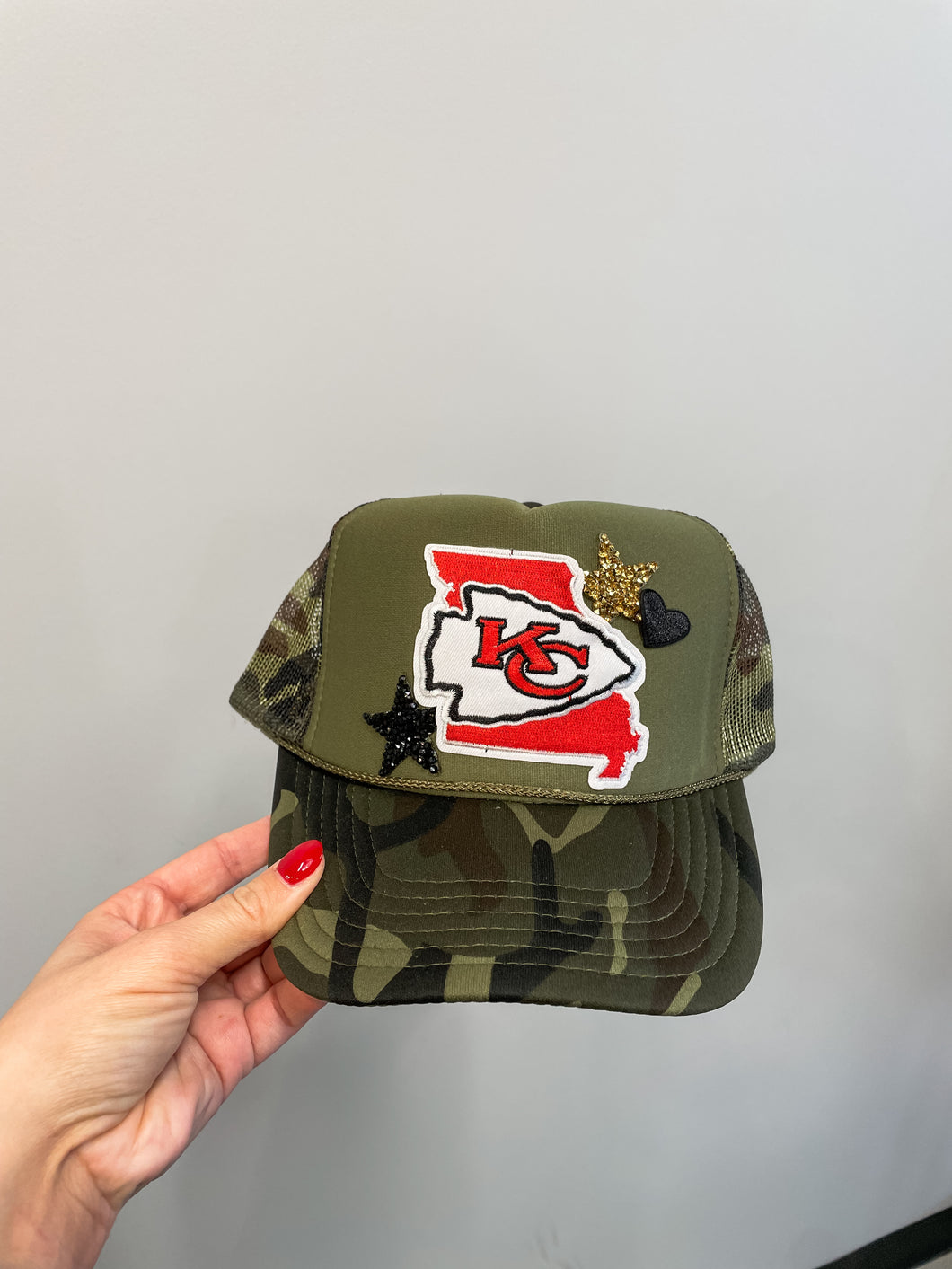 camo kc trucker hat