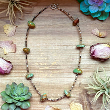 Load image into Gallery viewer, 22” Dark Shell &amp; Turquoise Nugget Necklace
