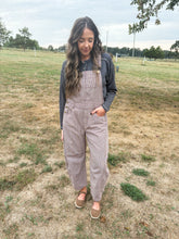 Load image into Gallery viewer, pinstripe overalls - brown
