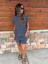 Load image into Gallery viewer, navy stripe set
