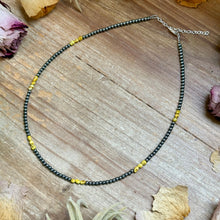 Load image into Gallery viewer, 16.5” Palomino Turquoise Necklace – Sterling Silver Pearls
