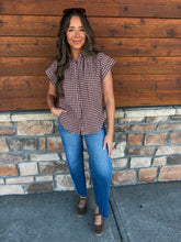Load image into Gallery viewer, gingham top - maroon

