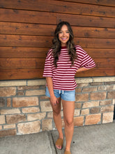 Load image into Gallery viewer, starstruck stripe top - burgundy
