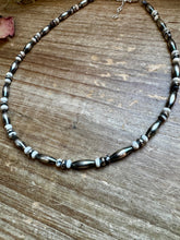 Load image into Gallery viewer, White Buffalo Torpedo choker Sterling Silver Pearls
