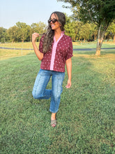 Load image into Gallery viewer, polka dot top - burgundy
