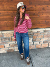 Load image into Gallery viewer, stripe henley top
