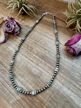 Load image into Gallery viewer, Azurite &amp; Sterling Silver Pearl Necklace – 5mm - 19"
