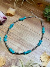 Load image into Gallery viewer, 16” Light Blue Turquoise Chip Necklace
