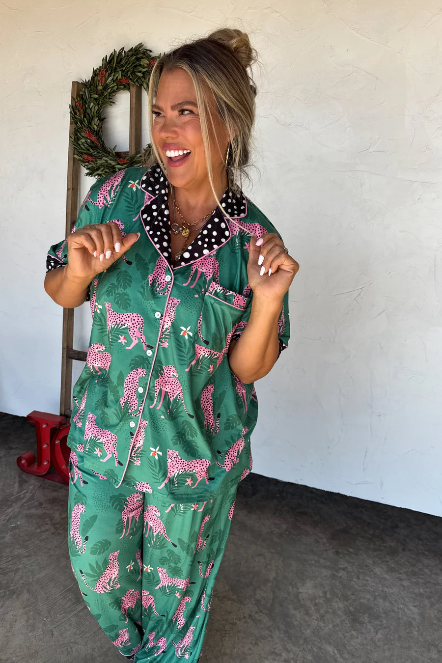 PREORDER GREEN LEOPARD LUXE PJS