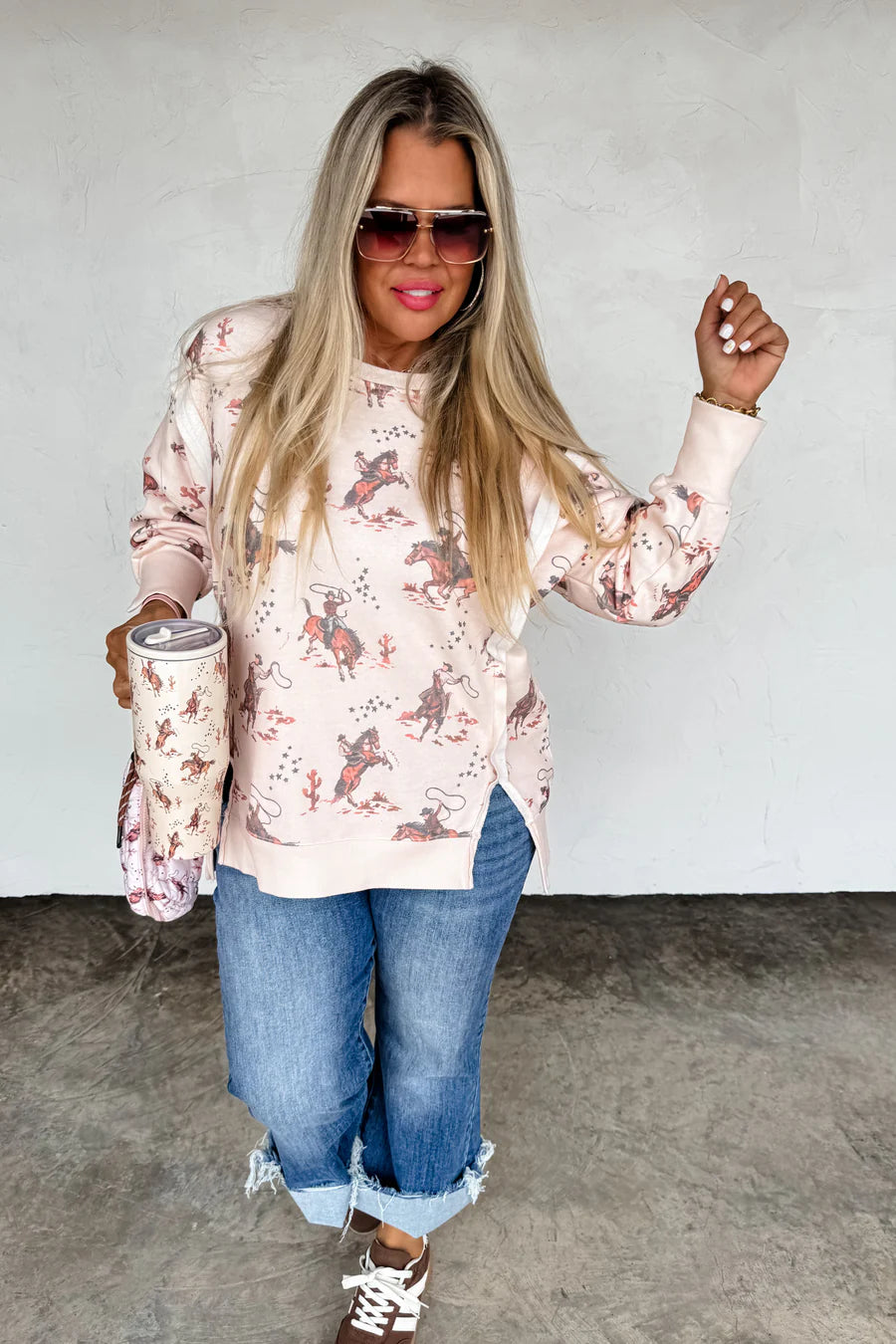 PREORDER- RANCH GIRL CLASSIC CREW PULLOVER DESERT RODEO