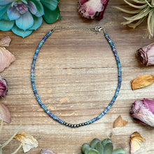 Load image into Gallery viewer, Sterling Silver Pearls choker and Purple Dolomite Heishi
