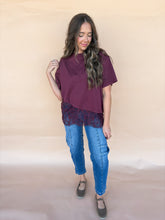Load image into Gallery viewer, laced in love top - burgundy

