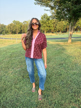 Load image into Gallery viewer, polka dot top - burgundy
