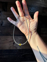 Load image into Gallery viewer, 14 inch 3 mm sterling silver pearls  choker - with bumblebees beads
