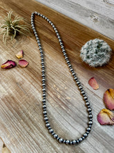 Load image into Gallery viewer, 32 inch Necklace - 8 mm &amp; 5 mm saucer Sterling Silver Pearls
