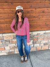 Load image into Gallery viewer, stripe henley top
