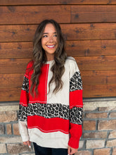 Load image into Gallery viewer, leopard oversized patchwork sweatshirt
