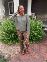 Load image into Gallery viewer, striped cardigan - olive
