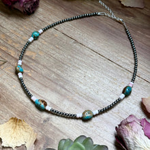 Load image into Gallery viewer, 15” Pink Conch &amp; Turquoise Necklace – Sterling Silver
