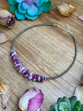 Load image into Gallery viewer, 14.5” Lepidolite Necklace – 3mm Sterling Silver Pearls &amp; Saucers
