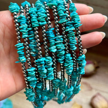 Load image into Gallery viewer, 16” Light Blue Turquoise Chip Necklace
