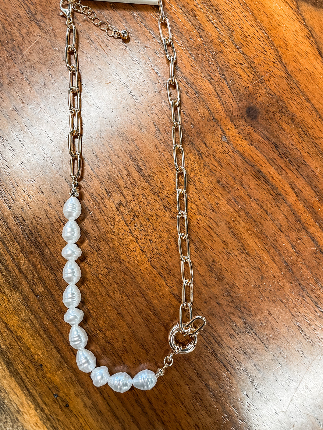 pearl & chain necklace