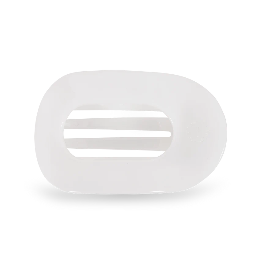 teleties coconut white medium flat round clip