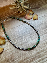 Load image into Gallery viewer, Sterling Silver Pearl &amp; Turquoise Necklace – 16" + Extender
