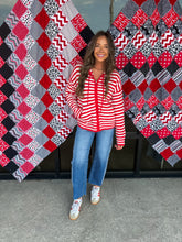 Load image into Gallery viewer, striped sweater jacket
