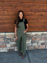 Load image into Gallery viewer, leopard overalls - olive
