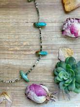 Load image into Gallery viewer, 22” Chunky Turquoise &amp; Dark Brown Shell Heishi Necklace
