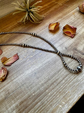 Load image into Gallery viewer, 23 inch graduated Sterling Silver Pearls hoop necklace
