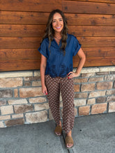Load image into Gallery viewer, brown polka dot jeans
