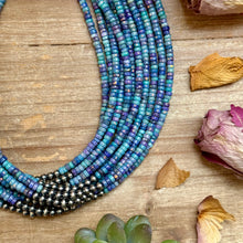 Load image into Gallery viewer, Sterling Silver Pearls choker and Purple Dolomite Heishi
