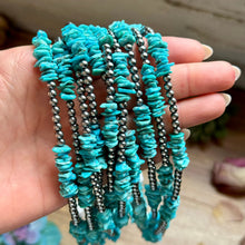 Load image into Gallery viewer, 16” Light Blue Turquoise Chip Necklace
