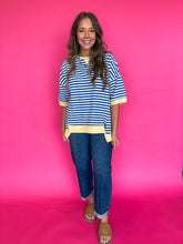Load image into Gallery viewer, oversized stripe top blue
