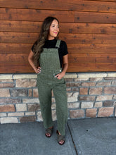Load image into Gallery viewer, leopard overalls - olive
