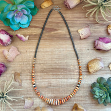 Load image into Gallery viewer, 22” Orange &amp; Turquoise Graduated Necklace
