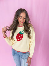 Load image into Gallery viewer, sweet as a strawberry sweater

