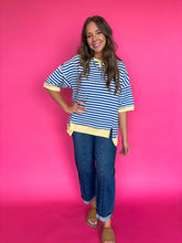 Load image into Gallery viewer, oversized stripe top blue
