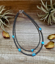 Load image into Gallery viewer, Golden Hill Turquoise Choker – Sterling Silver Pearls

