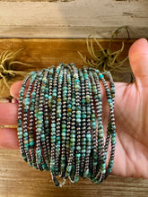 Load image into Gallery viewer, African Turquoise &amp; Sterling Silver Pearl Choker – 3mm
